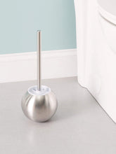 Load image into Gallery viewer, Hide-Away Toilet Brush with Round Stainless Steel Hygienic Holder, Silver