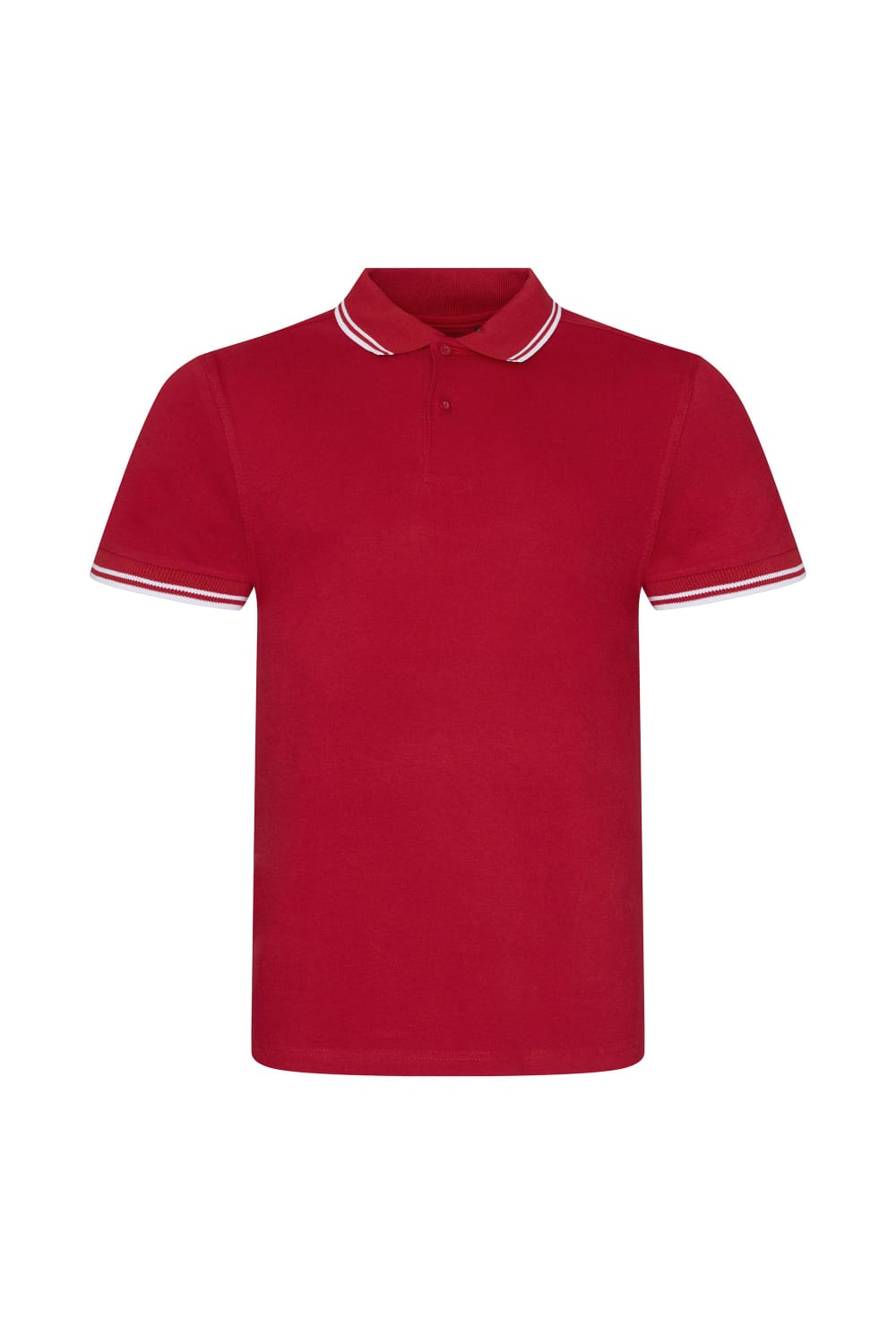 Mens Stretch Tipped Polo Shirt - Red/ White