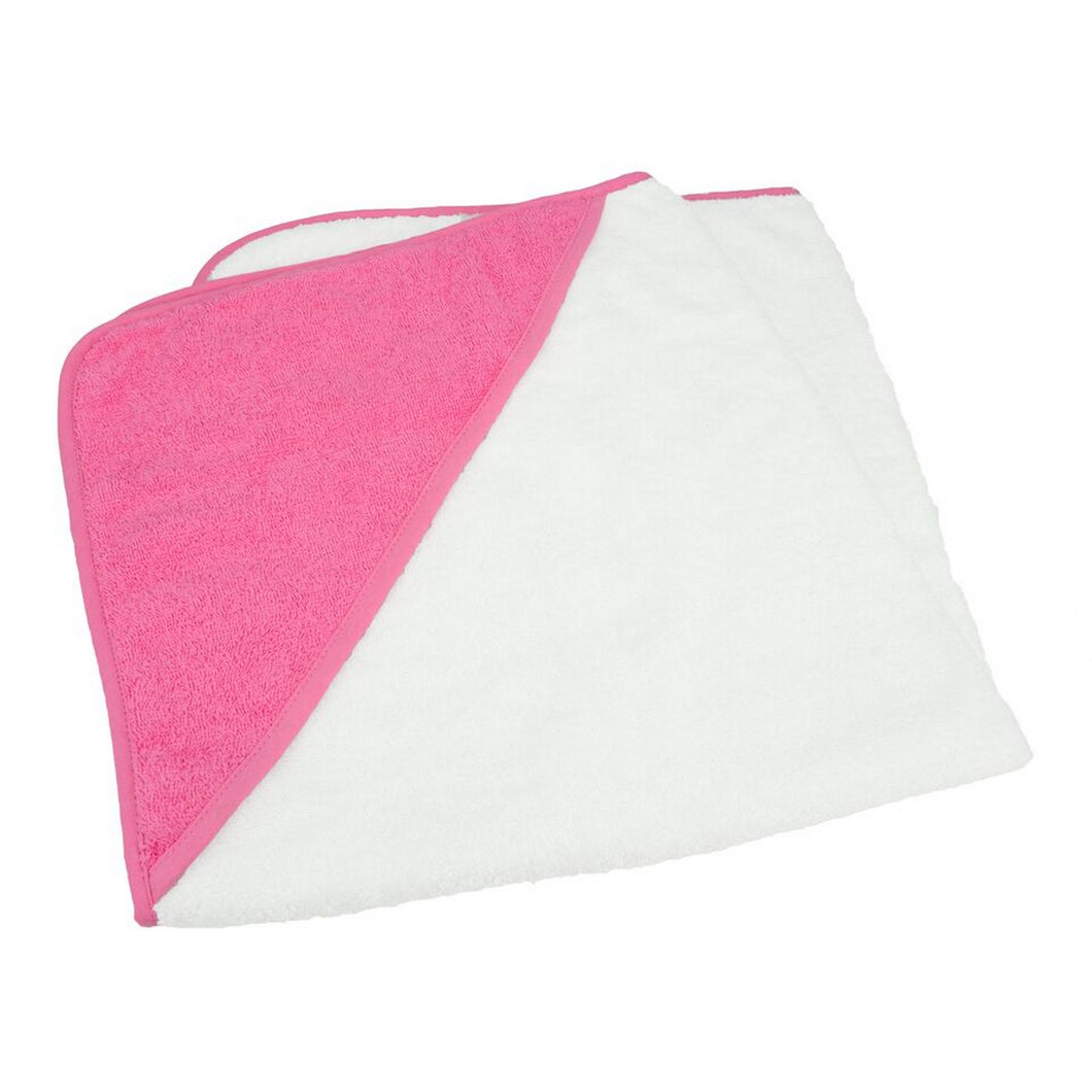 A&R Towels Baby/Toddler Babiezz Medium Hooded Towel (White/Pink) (One Size)