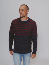 Load image into Gallery viewer, Pique Stitch Crew Sweater - Grey-Navy