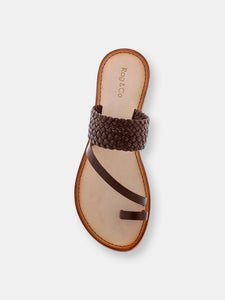 Zina Braided Leather Flat Sandal