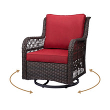 Load image into Gallery viewer, 3-Piece Outdoor Black Wicker Outdoor Bistro Set With Beige Cushions And Armored Glass Top Side Table