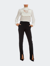 Load image into Gallery viewer, Slit Front Cigarette Pant In Black