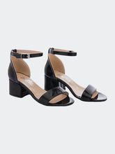 Load image into Gallery viewer, Patent Black Sandal-Strap Heels
