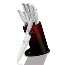 Load image into Gallery viewer, Berlinger Haus 6-Piece Knife Set w/ Stainless Steel Stand Kikoza Burgundy Collection