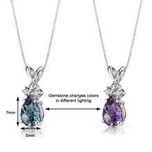 Load image into Gallery viewer, Alexandrite Pendant Necklace 14 Karat White Gold Pear