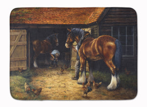 19 in x 27 in Horse and The Blacksmith by Daphne Baxter Machine Washable Memory Foam Mat
