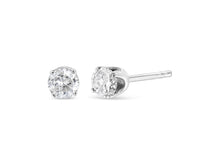 Load image into Gallery viewer, 14K White Gold 1/2 Cttw Round Brilliant Cut Near Colorless Diamond Classic 4-Prong Stud Earrings