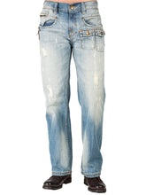 Load image into Gallery viewer, Men&#39;s Relaxed BootCut Premium Distressed Jeans, Zipper Utility Pockets