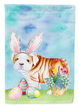 Load image into Gallery viewer, 11 x 15 1/2 in. Polyester English Bulldog Easter Bunny Garden Flag 2-Sided 2-Ply