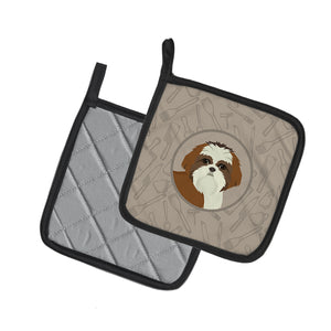 Shih Tzu In the Kitchen Pair of Pot Holders