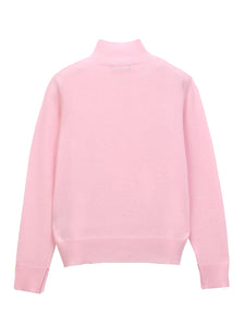 Simple High Neck Sweater - Pink Blush