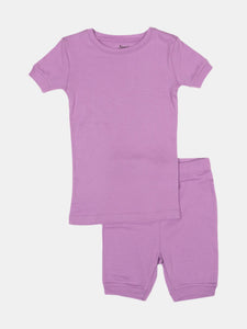 Kids Short Sleeve Classic Solid Color Pajamas