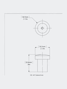 3/4 Inch Cabinet Knob