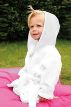 Load image into Gallery viewer, A&amp;R Towels Baby/Toddler Babiezz Hooded Bathrobe (White) (12/24 Months)