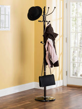 Load image into Gallery viewer, 16 Hook Free Standing Coat Rack with Sandstone Base, Brown