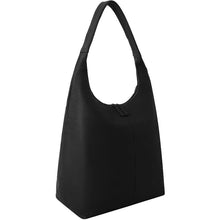 Load image into Gallery viewer, Black Oversized Zip Top Leather Hobo Bag | Bxayy