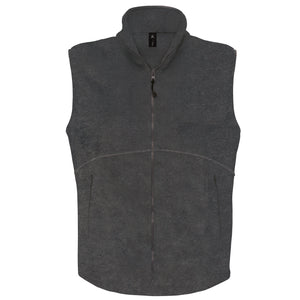 B&C Mens Traveller+ Full Zip Sleeveless Fleece Top (Charcoal)