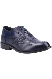 Womens/Ladies Natalie Lace Up Leather Brogue Shoe - Navy