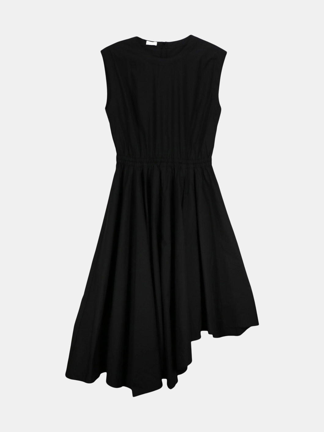 Women's Black Midi Length Dress With Cinched Waist