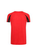 Load image into Gallery viewer, Just Cool Kids Big Boys Contrast Plain Sports T-Shirt (Fire Red/Jet Black)