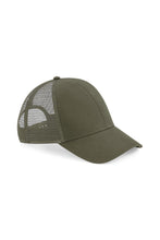 Load image into Gallery viewer, Beechfield Organic Cotton Trucker Cap (Olive Green)