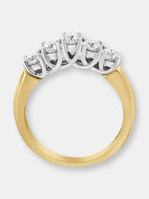 Load image into Gallery viewer, 18K Yellow Gold 1 Cttw 5-Stone Round Cut Diamond Ring (F-G Color, SI1-SI2 Clarity)