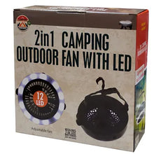 Load image into Gallery viewer, 2-in-1 Camping Outdoor Fan with LED Light