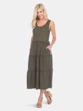 Load image into Gallery viewer, Scoop Neck Tiered Midi Dress