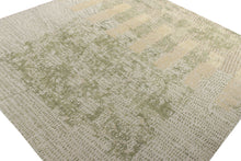 Load image into Gallery viewer, Rug &amp; Kilim’s Distressed Style Modern Rug in Green, Beige Abstract Pattern &quot; 12&#39;x12&#39;1&quot; &quot;