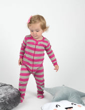 Load image into Gallery viewer, Kids Clearance Footed Rose &amp; Antler Stripes Pajamas