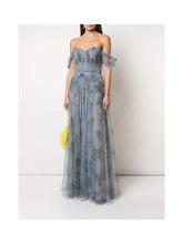 Load image into Gallery viewer, Off-The-Shoulder Tulle Draped Bodice Gown
