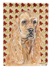 Load image into Gallery viewer, Buff Cocker Spaniel Fall Leaves Garden Flag 2-Sided 2-Ply