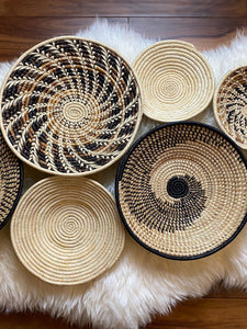 Moon’s Set of 7 African Baskets 12” Wall Baskets Set