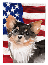 Load image into Gallery viewer, 28 x 40 in. Polyester Long Haired Chihuahua Patriotic Flag Canvas House Size 2-Sided Heavyweight