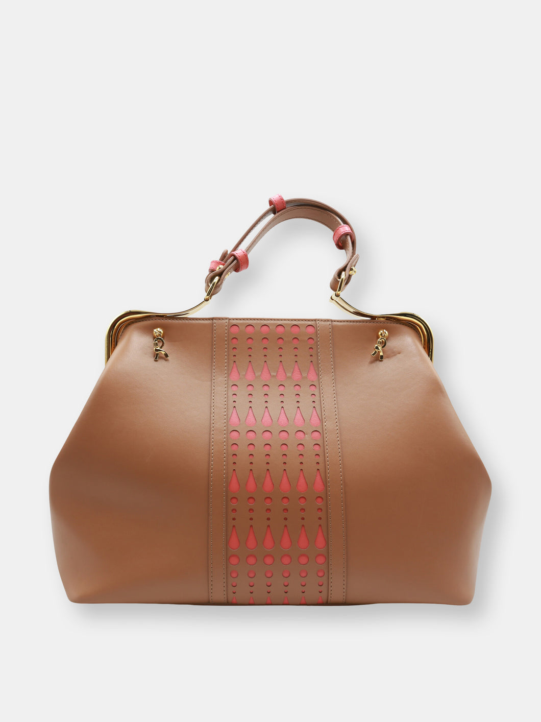 Roberta di Camerino Women's Perforated Top Handle Bag Leather Top-Handle Tote