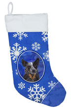 Load image into Gallery viewer, Australian Cattle Dog Winter Snowflakes Holiday Christmas Stocking