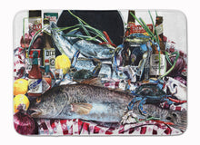 Load image into Gallery viewer, 19 in x 27 in Fish and Beers from New Orleans Machine Washable Memory Foam Mat