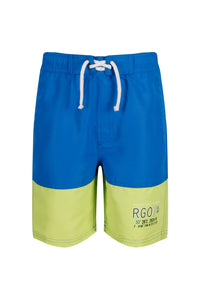 Childrens/Boys Shaul II Swim Shorts - Oxford Blue/Lime Punch