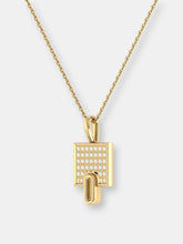 Load image into Gallery viewer, Sidewalk Square Diamond Pendant In 14K Yellow Gold Vermeil On Sterling Silver