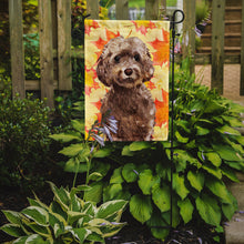 Load image into Gallery viewer, Brown Cockapoo Fall Garden Flag 2-Sided 2-Ply