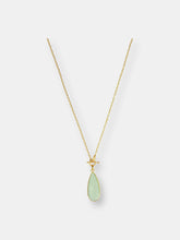 Load image into Gallery viewer, Elongated Teardrop Necklace Aqua Chalcedony