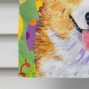 28 x 40 in. Polyester Corgi Easter Eggtravaganza Flag Canvas House Size 2-Sided Heavyweight