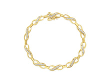 Load image into Gallery viewer, 10K Yellow Gold Round Cut Infinite Love Diamond Bracelet