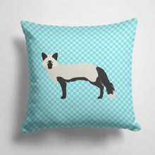 Load image into Gallery viewer, 14 in x 14 in Outdoor Throw PillowSilver Fox Blue Check Fabric Decorative Pillow