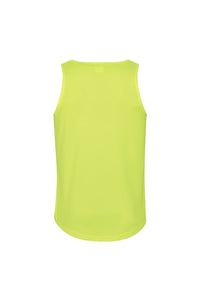 Just Cool Mens Sports Gym Plain Tank/Vest Top (Electric Yellow)