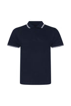 Load image into Gallery viewer, Mens Stretch Tipped Polo Shirt - Navy/White