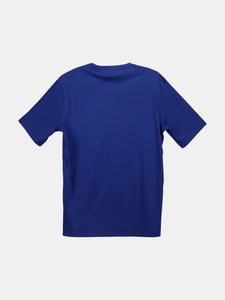 Zegna Men's Medium Blue Solid Satin Jersey Crew-Neck T-Shirt Graphic