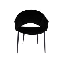 Load image into Gallery viewer, Puff Paste Harmony Black Upholstery Dining Chair With Conic Legs
