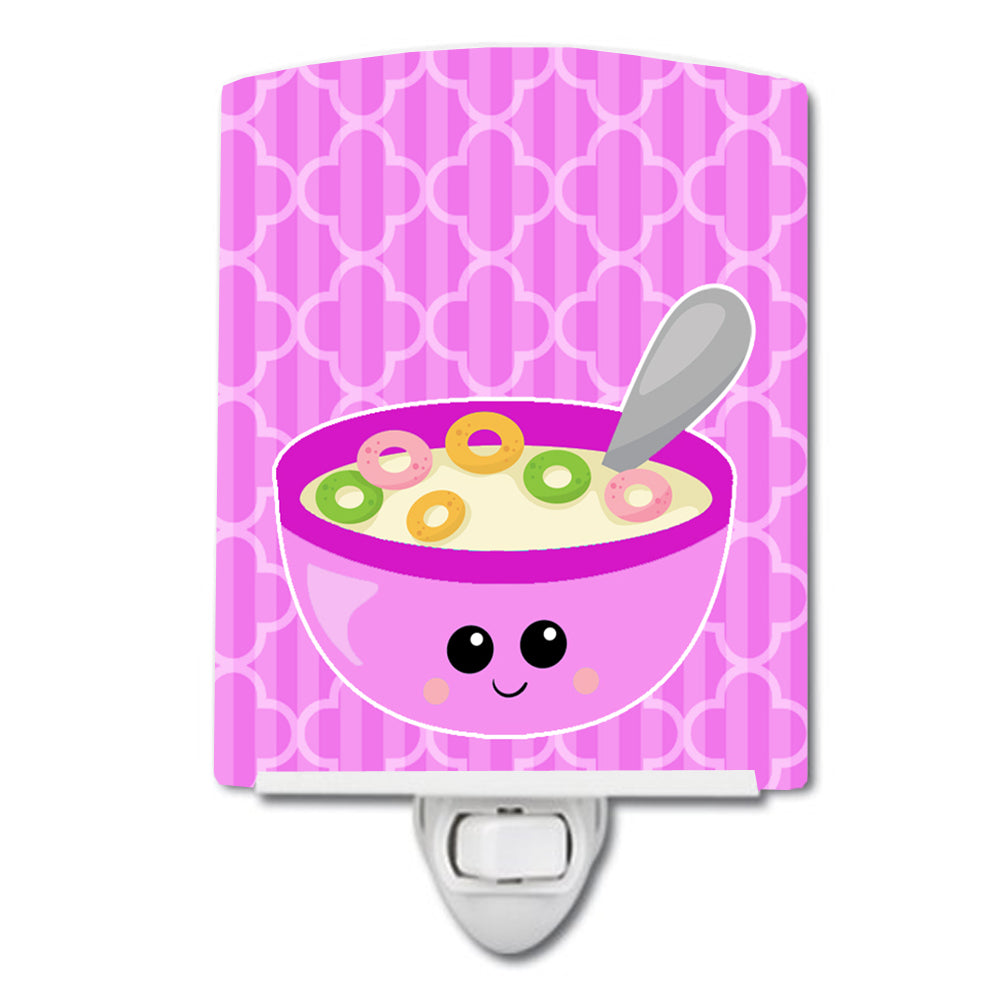 Pink Bowl of Cereal Ceramic Night Light